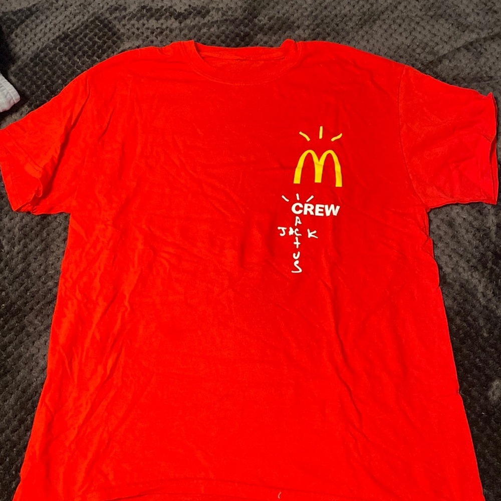 Travis Scott McDonald’s shirt came off a worker never worn by me personally